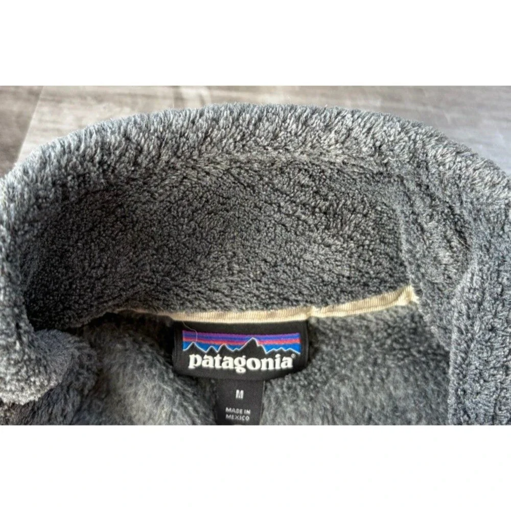 Patagonia Re-Tool Snap-T Fleece Pullover Womens Medium M Gray Cream Polartec
